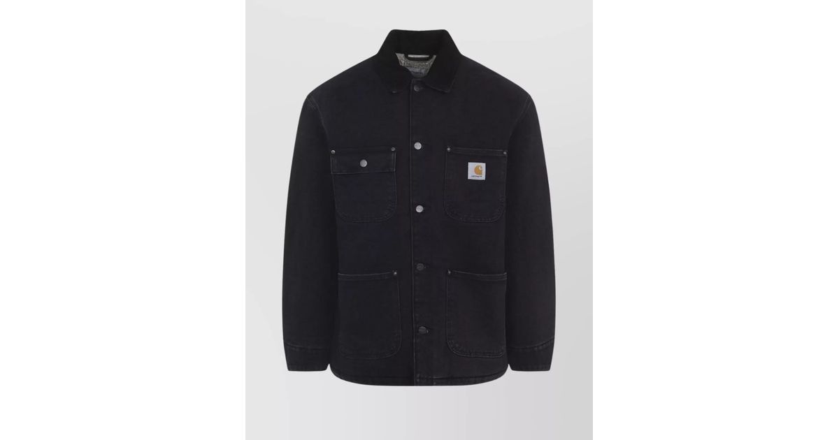 Carhartt Utility Work Coat Front Pockets in Black for Men | Lyst UK