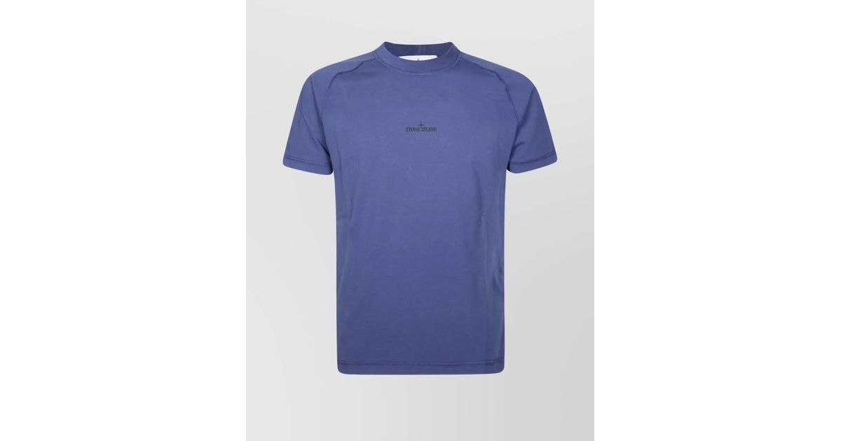 Stone Island Crew Neck Graphic Print T-Shirt in Blue for Men Stone Island Crew Neck Graphic Print T-Shirt in Blue for Men