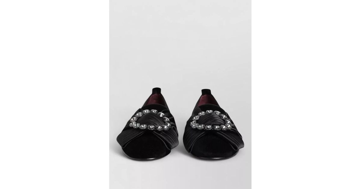 Dolce & Gabbana Vaticano Crystal Ribbon Velvet Slip On  display picture 1