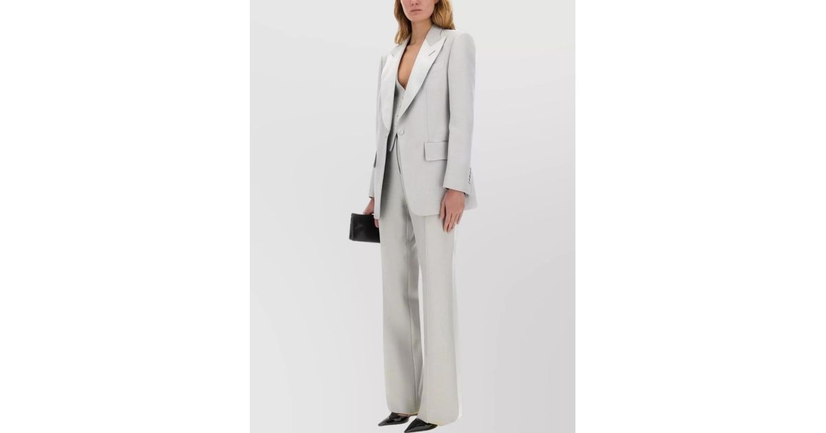 ジャケット Tom Ford Single-Breasted Tuxedo Jacket Bianca Tom Ford Tuxedo jacket 