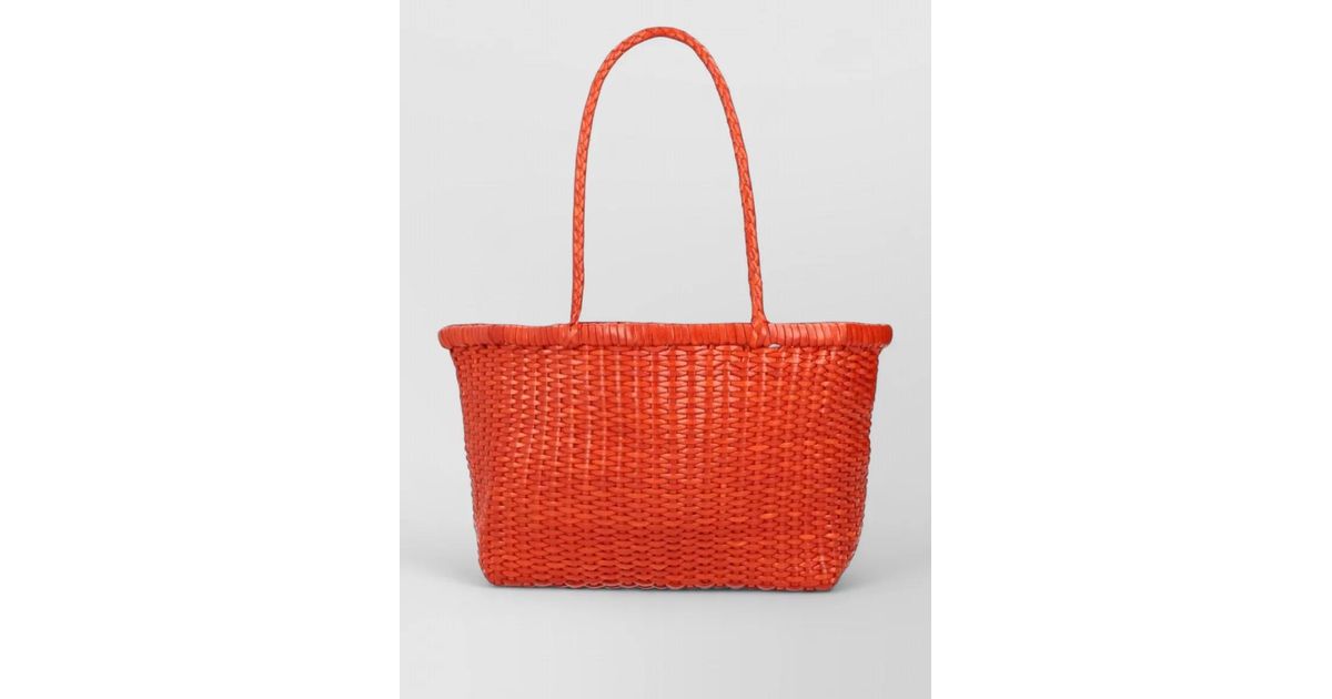 Dragon Diffusion Beach Bag Woven Texture Double Handles in Red | Lyst UK