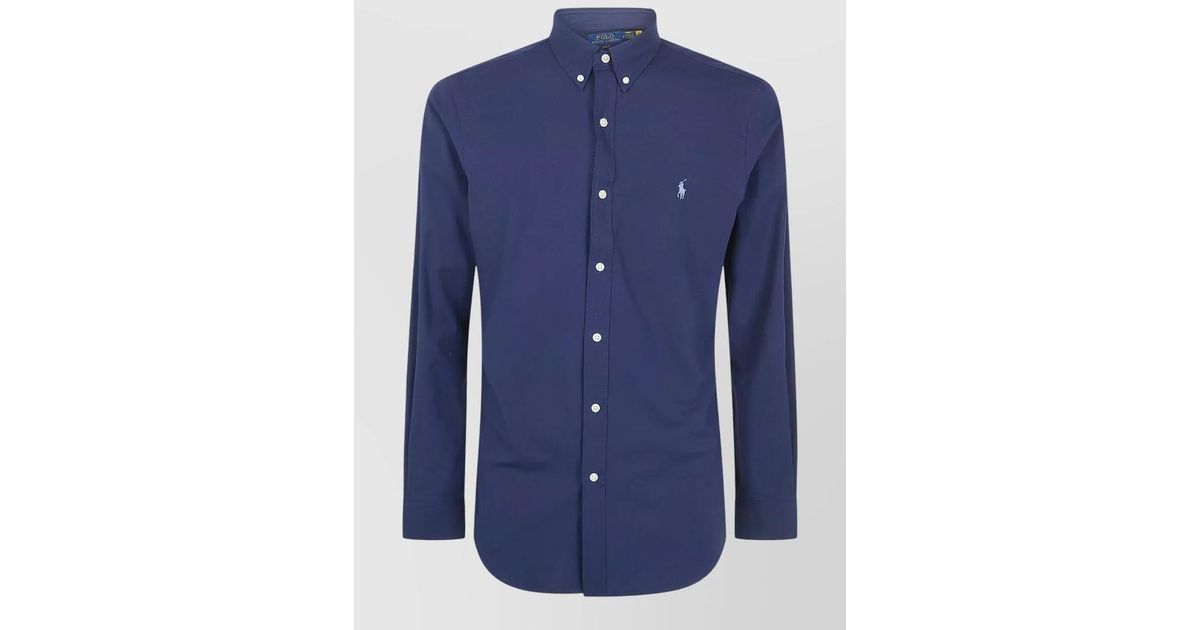 Polo Ralph Lauren Slim-Fit Long-Sleeve Shirt in Blue for Men | Lyst
