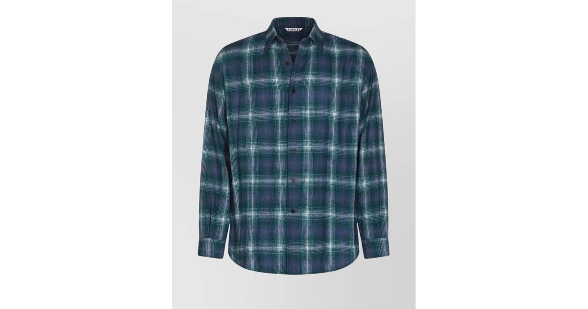 LLBean Long Sleeve Button-Down Check Shirt, Men's Size XL cotton navy blue type Vintage Second Hand