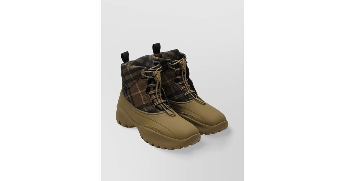 Burberry Check Ankle Boots for Men | Lyst