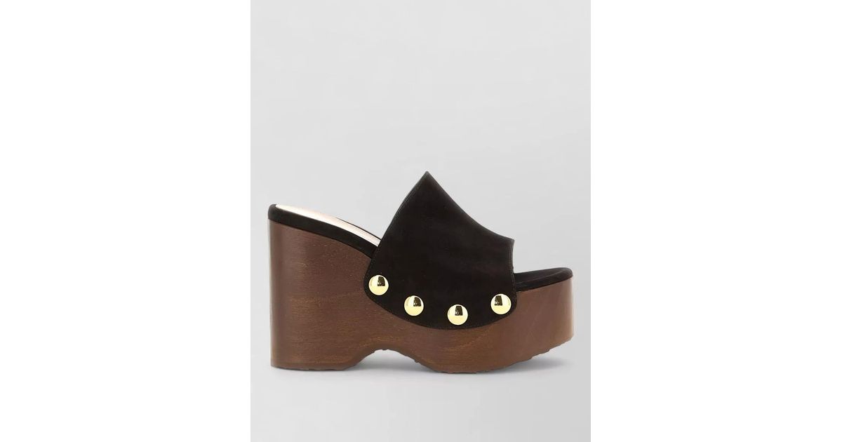 Gianvito Rossi Ardéa Platform Mules Open Toe Studs in Brown | Lyst