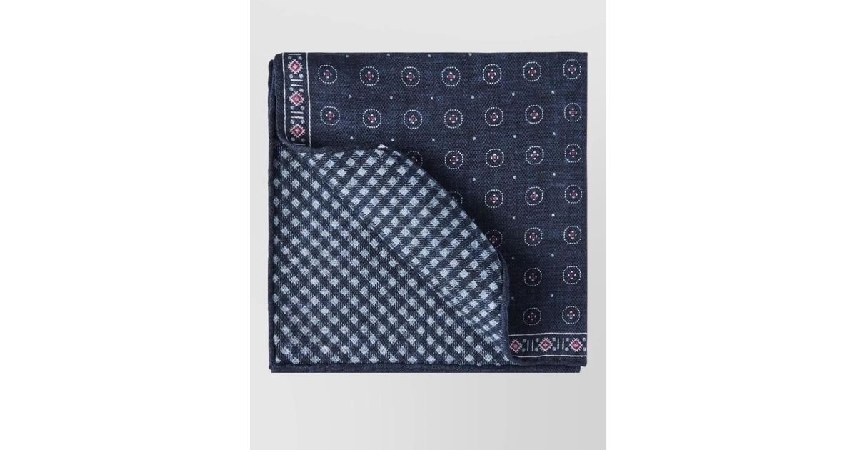 Brunello Cucinelli Silk Tie Dual Pattern Check Border in Blue for Men ...