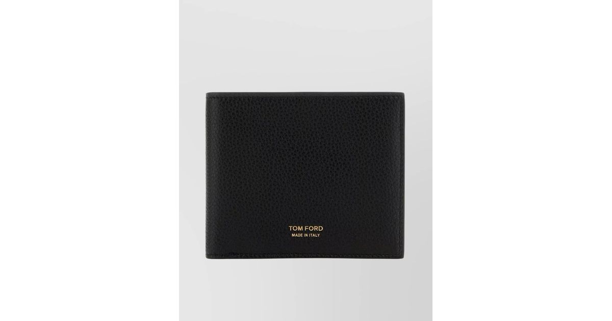 Wallet Ford Tom Ford Logo Print Bifold Leather Wallet in Black for Men | Lyst UK