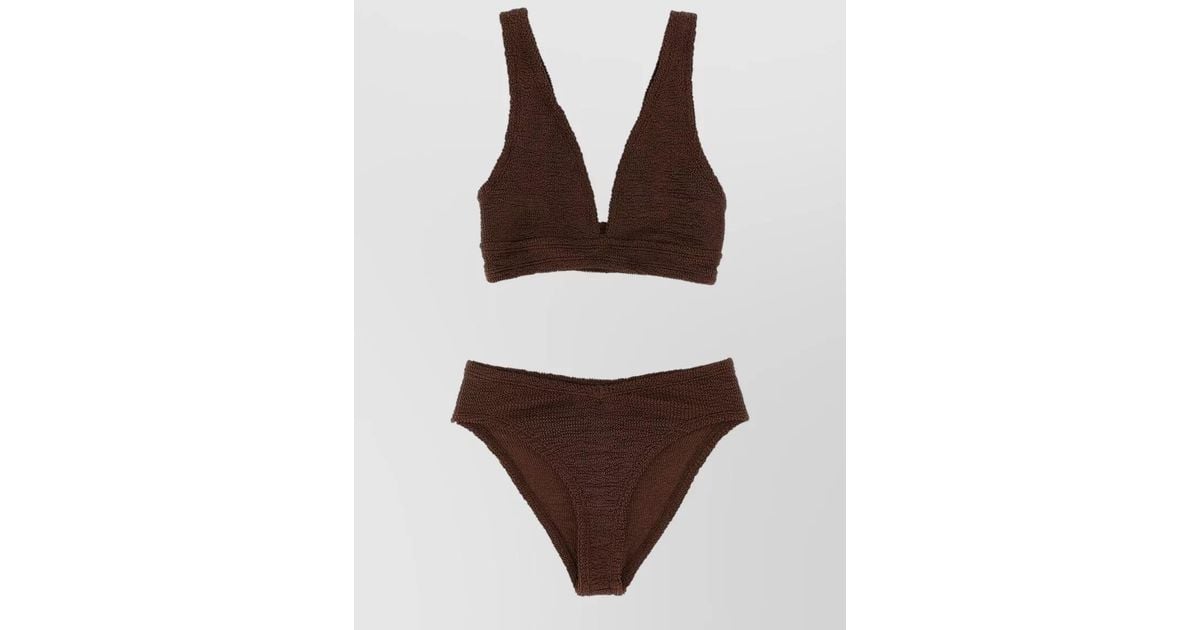 Hunza G Raspberry Metallic Hunza G Metallic Bikini in Brown | Lyst