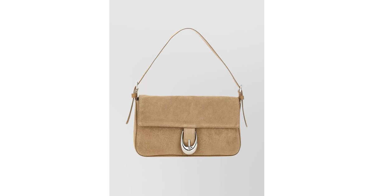 Staud - Pine Shoulder Bag - Suede - Mahogany main image 1