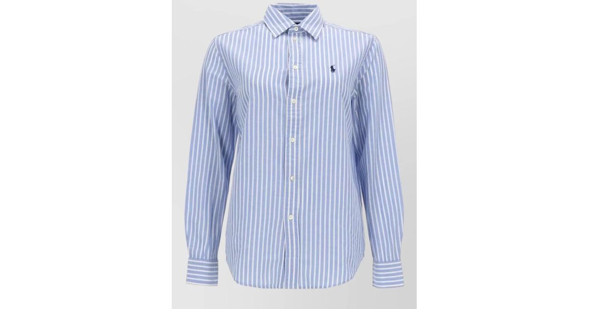 Polo Ralph Lauren Striped Shirt Collared Neck Long Sleeves in Blue ...