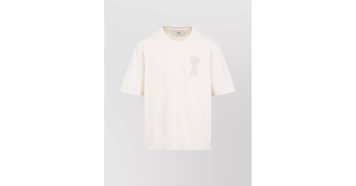 AMI Paris oversized logo patch T-shirt | US