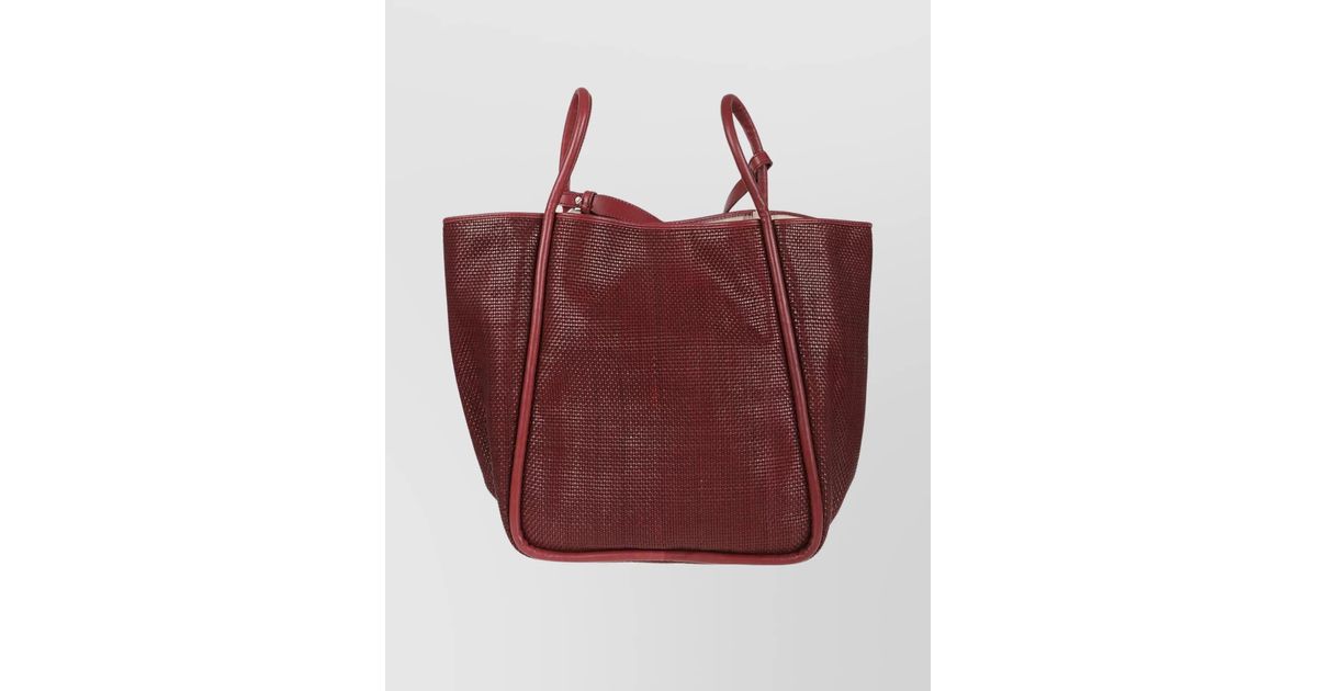 Dragon Diffusion Ana Woven Calfskin Tote Bag in Red | Lyst