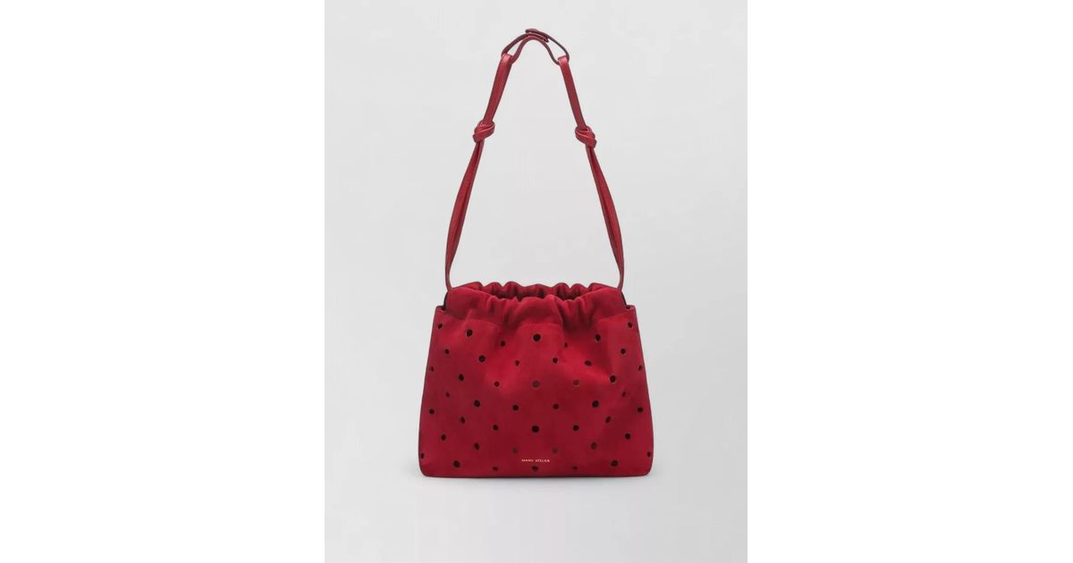 Manu Pattern MANU Atelier Bucket Bag Adjustable Strap Polka Dot Pattern in Red | Lyst UK