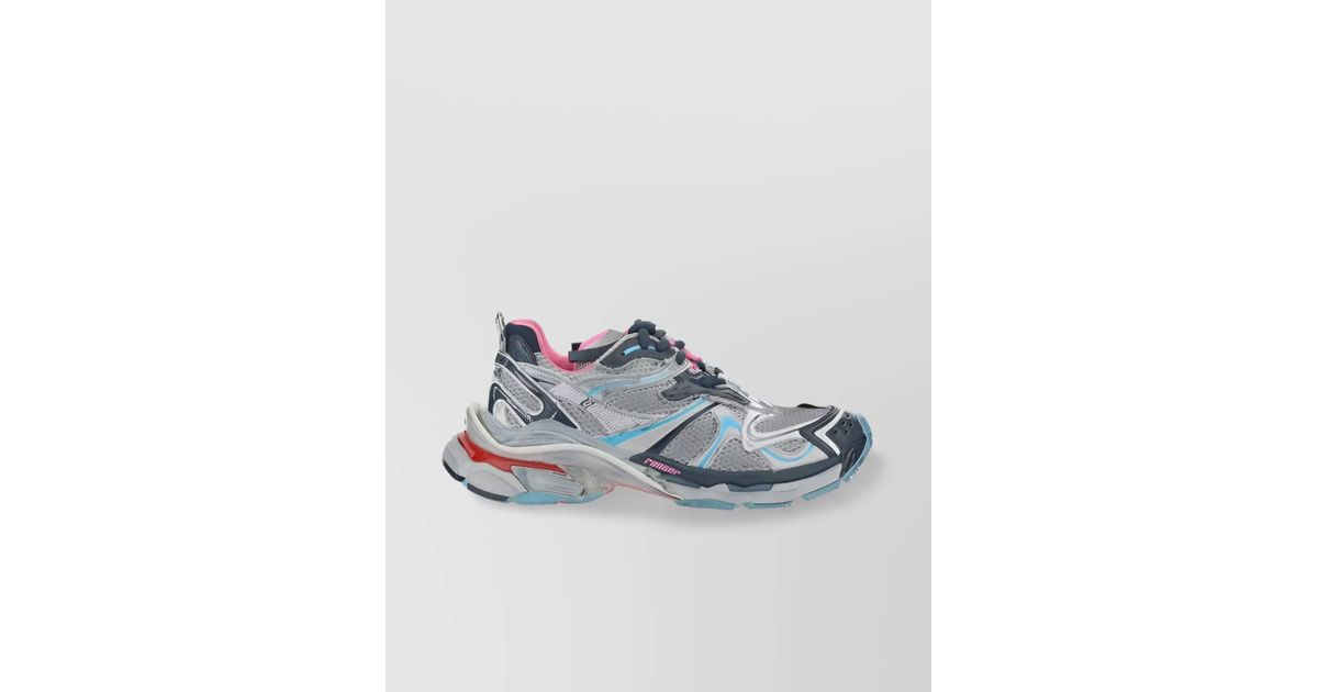 Balenciaga Toe Number Embroidered Leather Sneakers in Blue for Men | Lyst