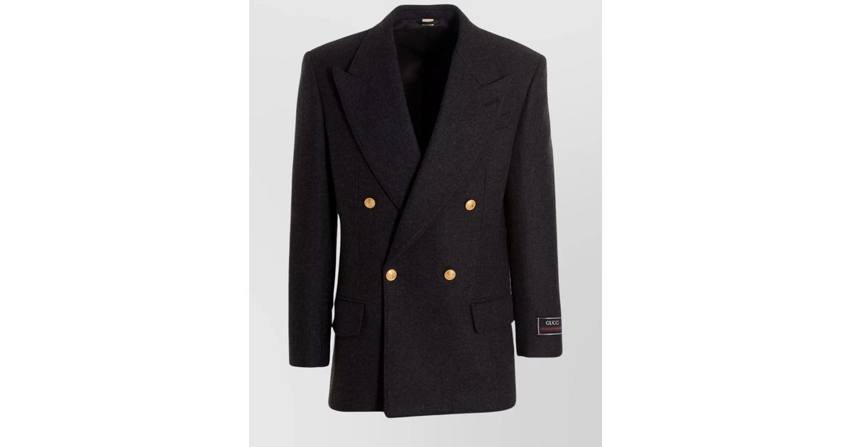 【関税込み】gucci Cashmere wool double breast blazer jacket Gucci Cashmere Wool Double Breast Blazer Jacket | italist