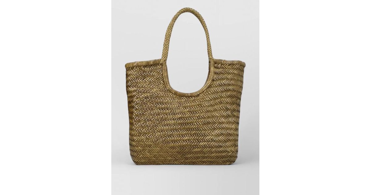 Dragon Diffusion Woven Rectangular Tote Bag Dual Handles in Natural ...