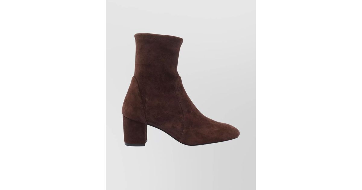 Stuart Foot Stuart Weitzman Suede Leather Ankle Boots in Brown | Lyst