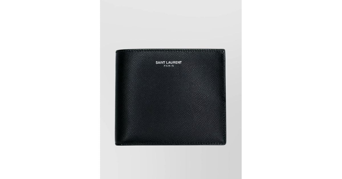 Saint Laurent Men Grain De Poudre Leather Cardholder