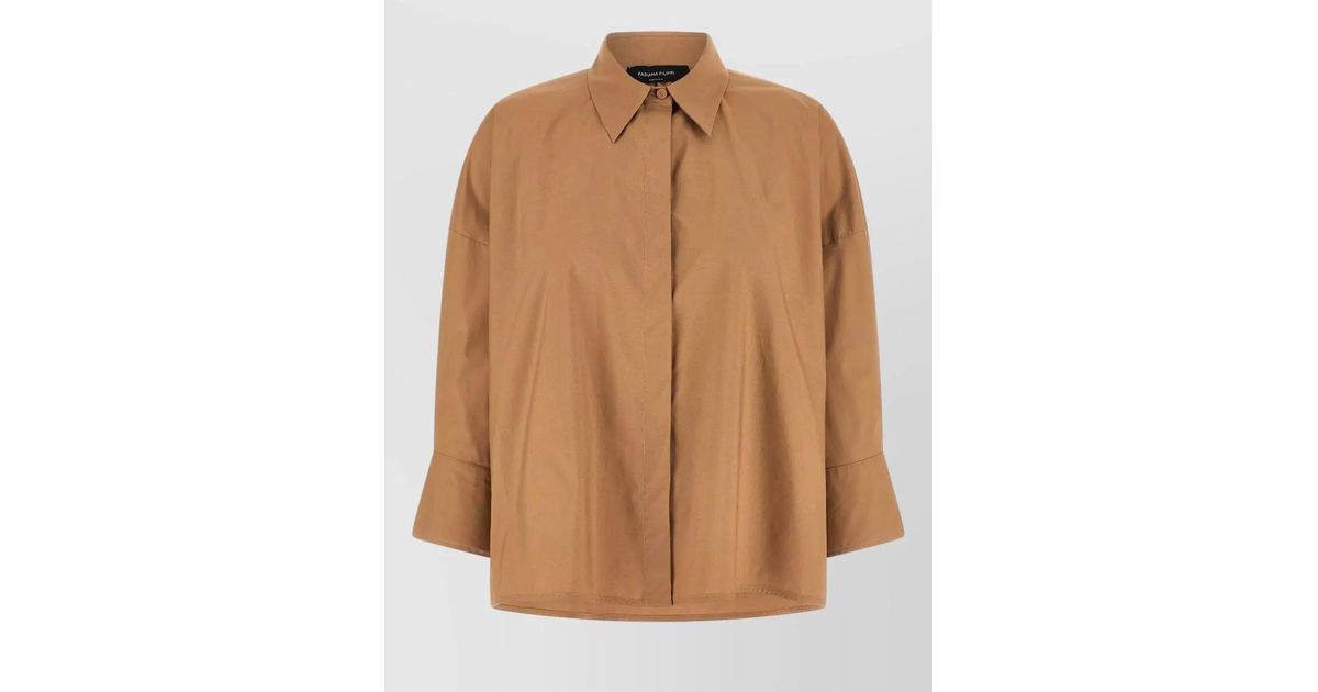 Fabiana Filippi Cotton Shirt in Brown | Lyst UK