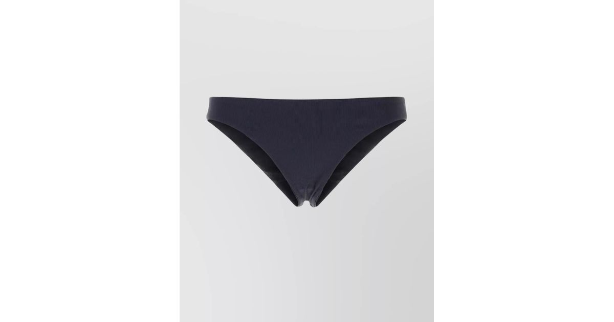 Prada Ribbed Texture Bikini Bottom in Blue | Lyst