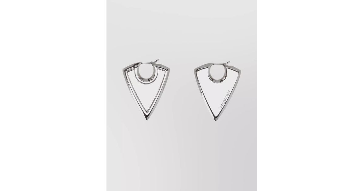 【送料&関税込】Alexander McQueen Arrow Triangle Shape Earri Alexander McQueen Triangle silver earrings for pierced ears