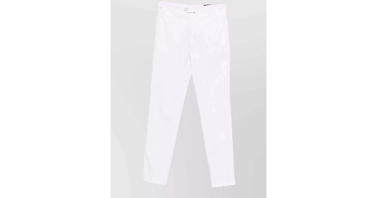 Kiton Tailored Trousers Belt Loops Side And Back Pockets in White for ...