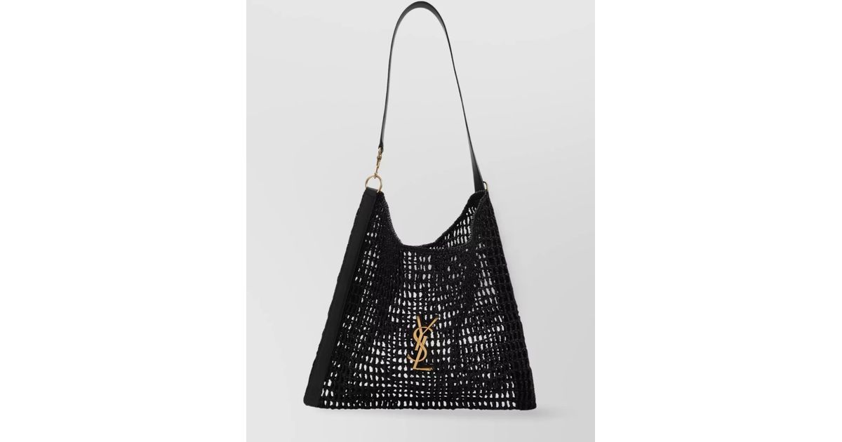 Saint Laurent Ysl Rafia Shoulder Bag in White for Men | Lyst