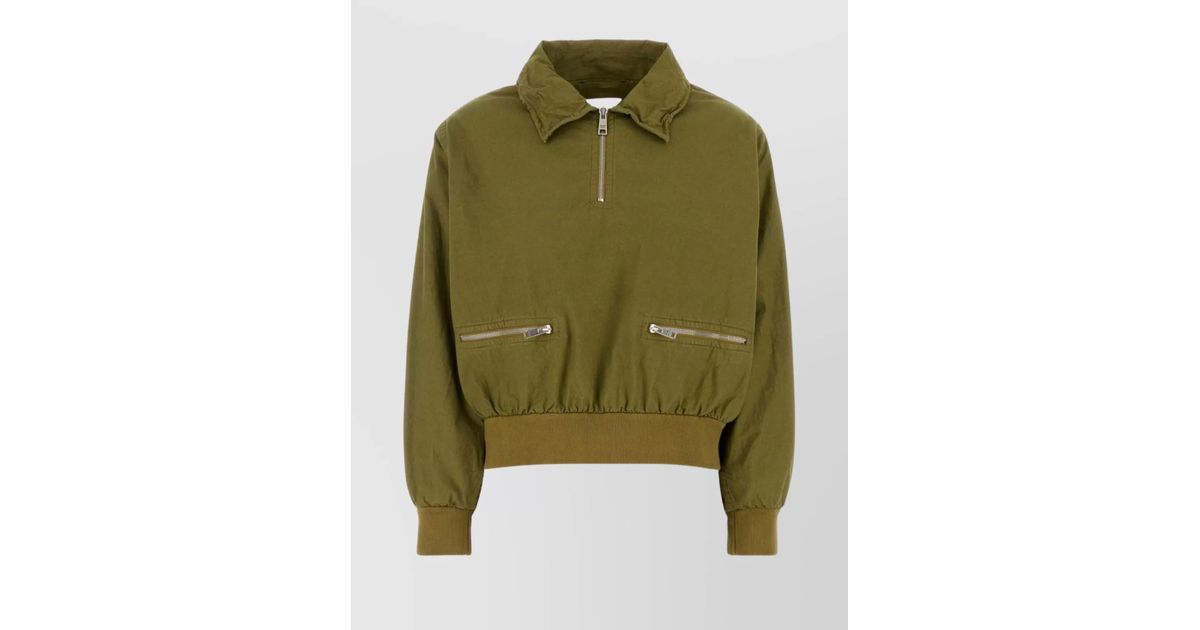 【関税&送料込】Prada Army Green Cotton Jacket Prada Military Cotton Jacket With Zip Pockets in Green | Lyst