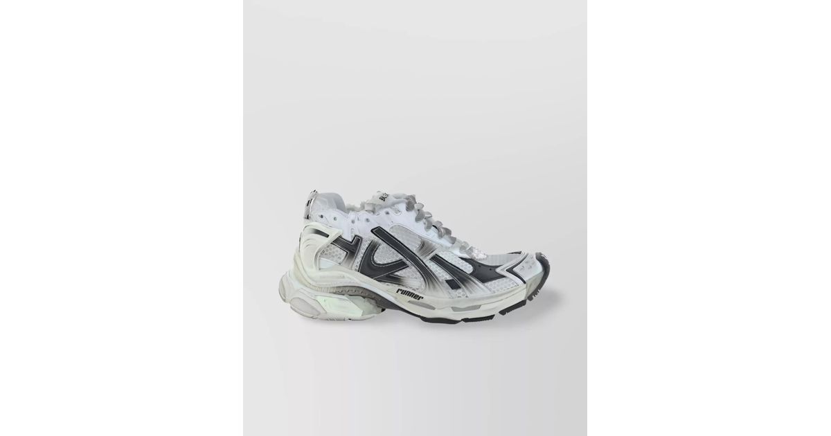 Balenciaga Number Embroidered Toe Runner Sneakers in Metallic | Lyst