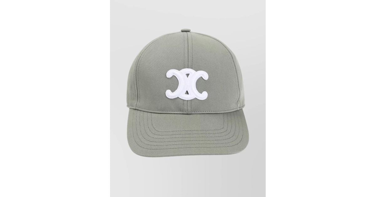 Celine Triomphe Baseball Cap Curved Brim in Grey | Lyst UK