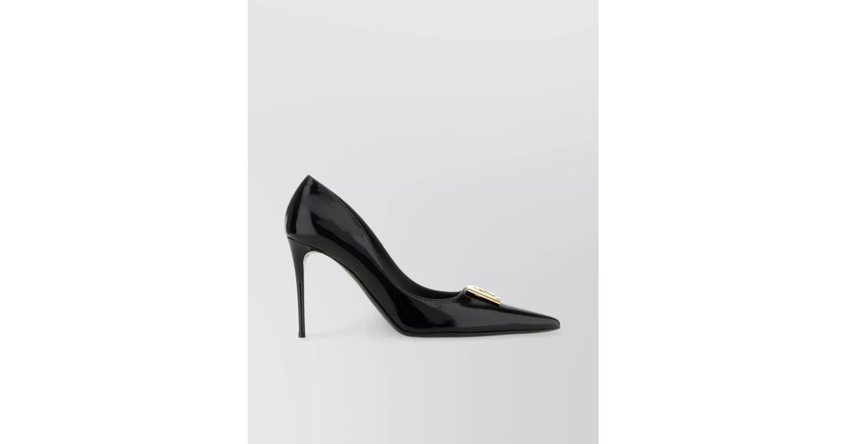 Dolce & Gabbana Black Calf Leather Stiletto Heels Pumps Shoes main image 1
