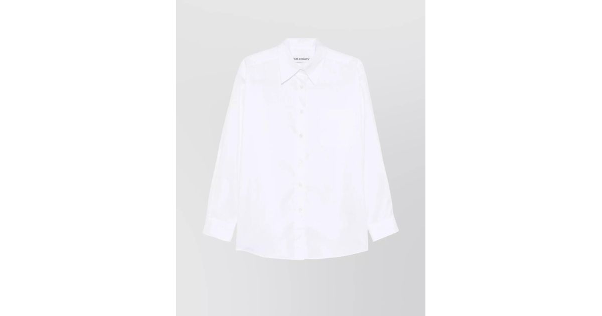 Our Legacy Collared Shirt With Buttoned Cuffs And Pocket in White | Lyst