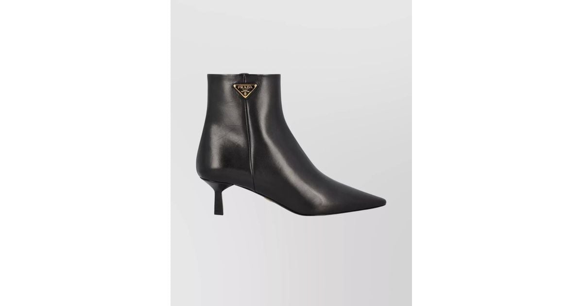 Prada Stylish Ankle Boots Kitten Heel in Black Lyst UK