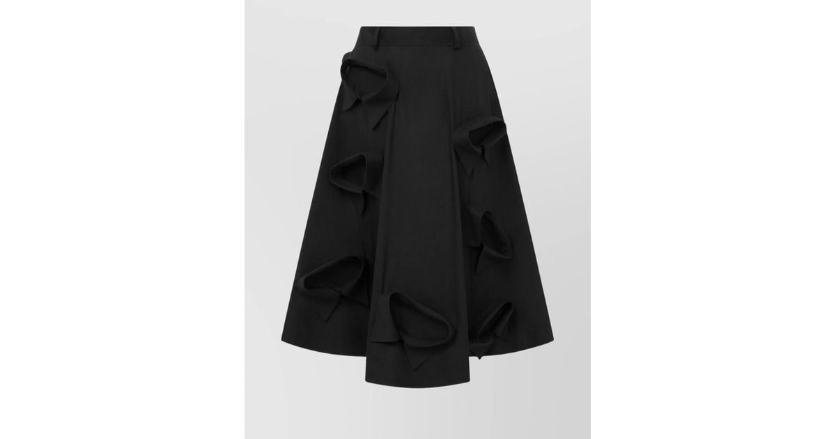 スカート Moschino Flared Black Skirt With Bow-Tie Details Moschino Flared Knee Length Skirt With Bow Accents in Black
