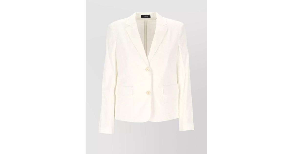 Gathered Back Jacket White - Theory Women