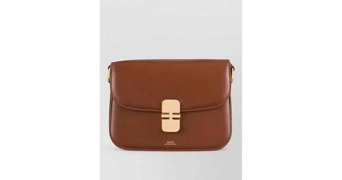 A.P.C. Small Grace Leather Shoulder Bag in Brown | Lyst