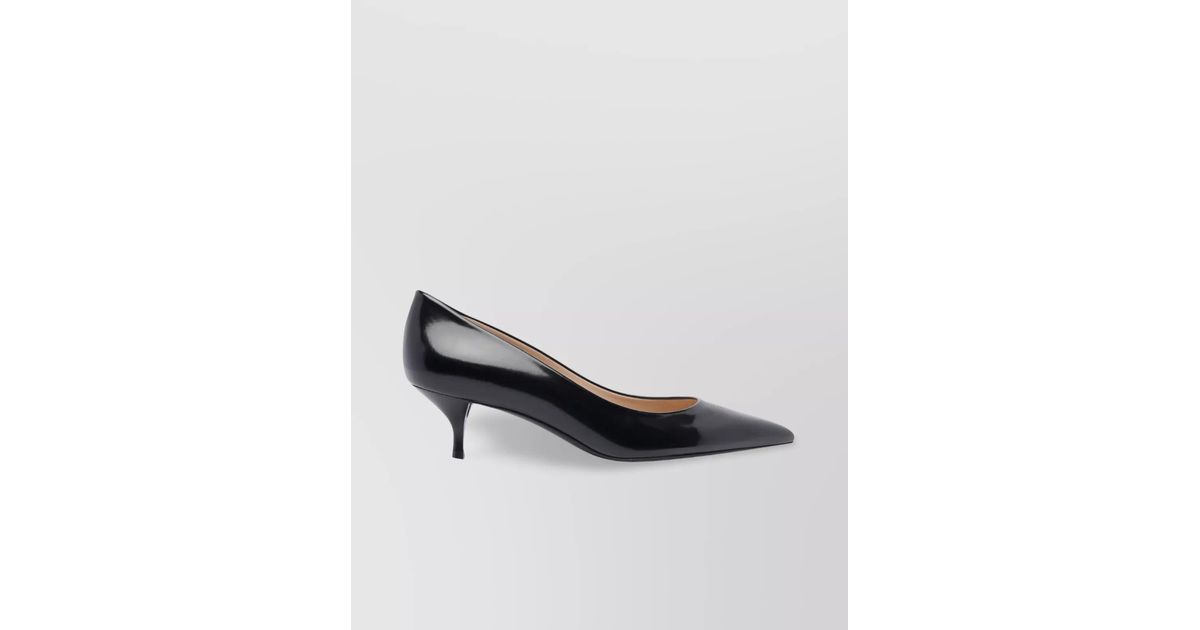 Escarpins Stuart Weitzman à Bout Ouvert - Cuir Verni Noir - Talon 3.25" - Taille US 10 (M)
