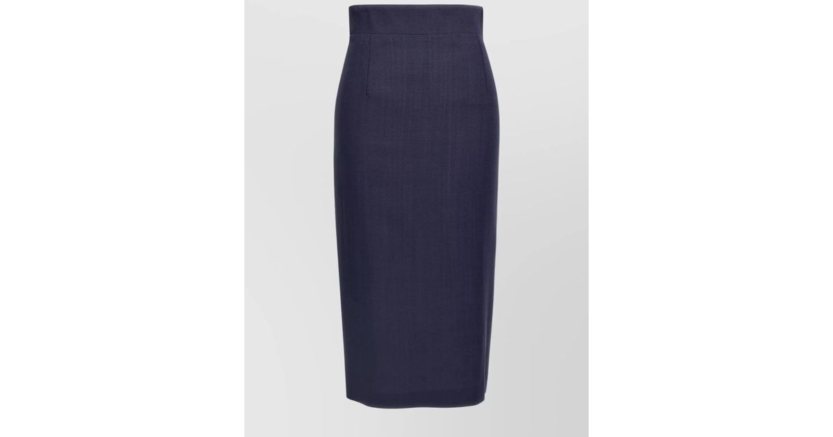 スカート TAGLIATORE 'Myra' skirt Tagliatore 'Myra' High-Waisted Knee-Length Skirt in Blue | Lyst
