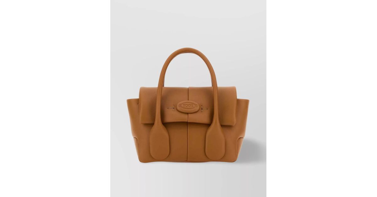 トートバッグ TOD'S Caramel leather mini Bag Reverse handbag Tod's Mini Bag Reverse Handbag With Top Handle in Brown | Lyst