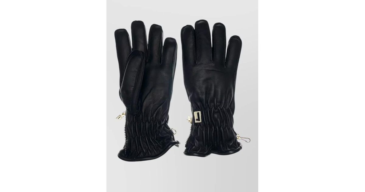 Kate Ristelli Restelli Leather Gloves in Black for Men | Lyst