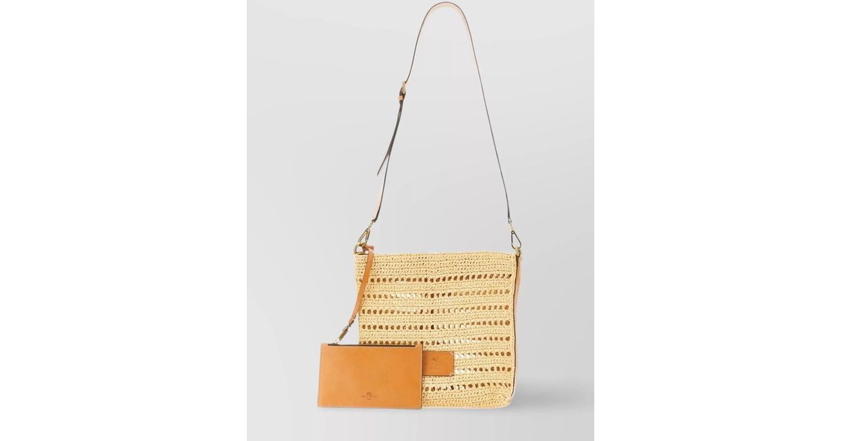 ショルダーバッグ Etro Perforated Raffia Shoulder Bag Etro Perforated Raffia Shoulder Bag in Natural for Men | Lyst