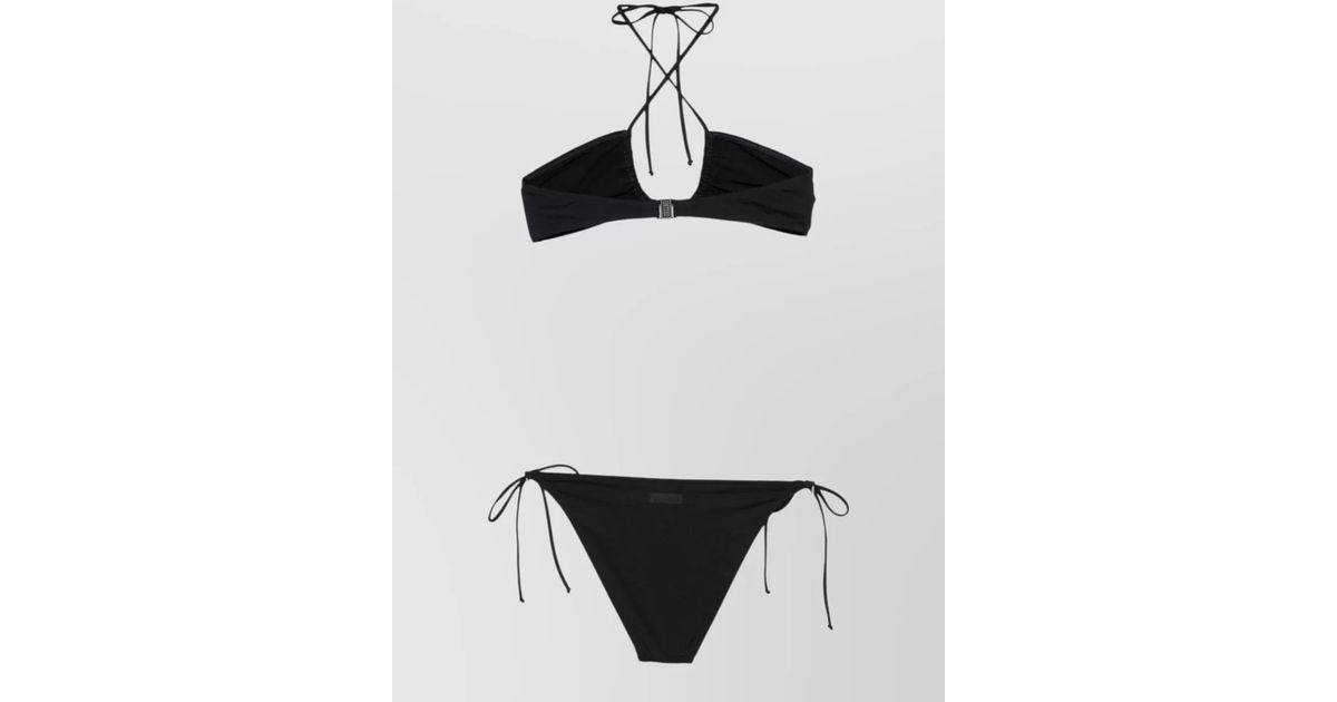 Mc2 Saint Barth Virgo Two Piece Halter String Bikini in Black | Lyst UK