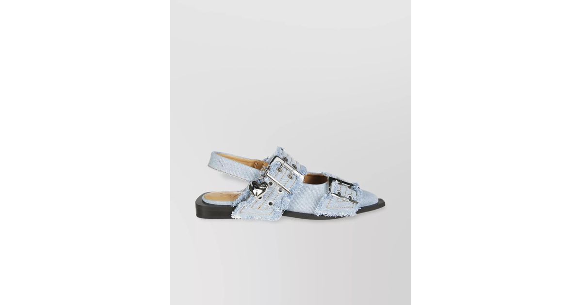 Ganni Denim Ballerina Charms And Buckles in Metallic | Lyst