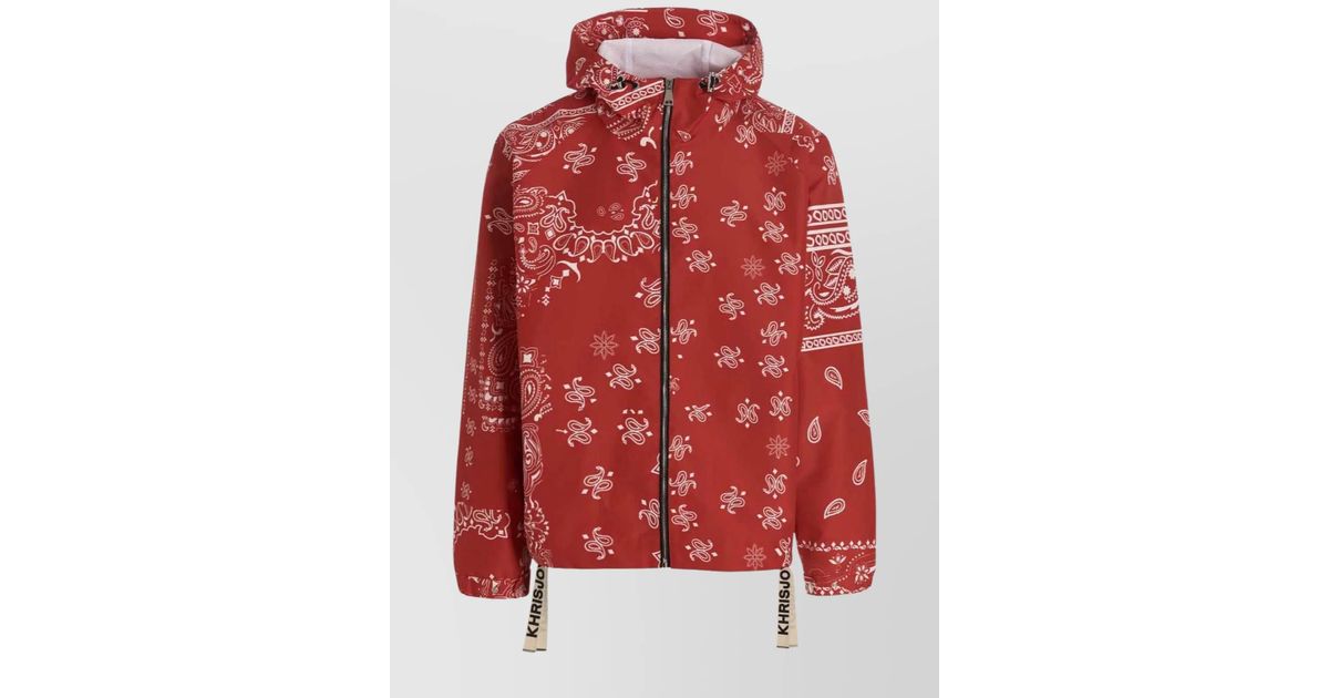 【関税込み】KHRISJOY Windbreaker Bandana Hood' jacket Khrisjoy 'Bandana Hood' Windbreaker Jacket in Red for Men | Lyst