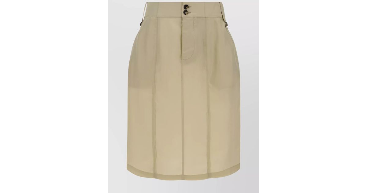 Saint Laurent Bemberg Fabric Wide Leg Skirt in Natural | Lyst