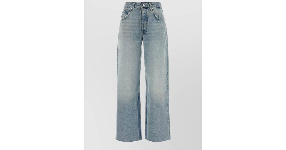 Anine Bing Denim Jeans Belt Loops Faded Wash Design in Blue | Lyst UK