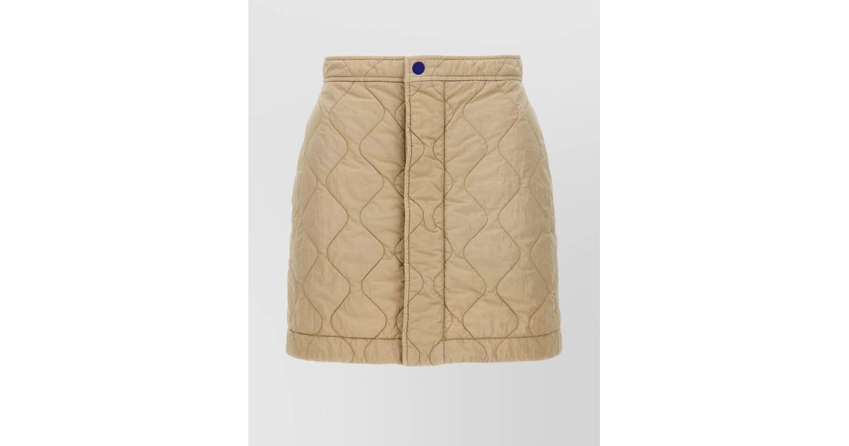 Burberry Quilted High-Waisted Mini Skirt With Button Detail
