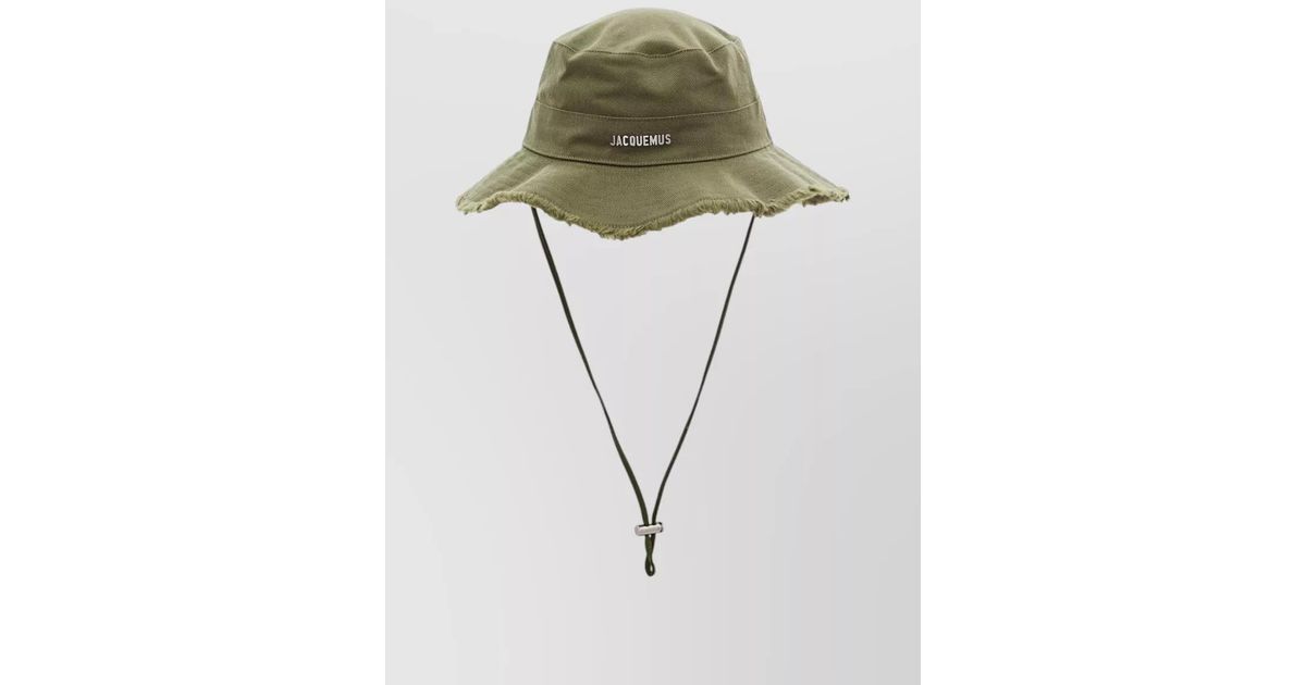 Jacquemus Cotton Frayed Bucket Hat in Green | Lyst display picture 1