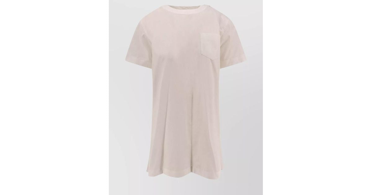 SACAI Dress with draped cotton inserts on the back サカイ Sacai Draped Cotton Inserts Dress With Back Ruffle in Pink