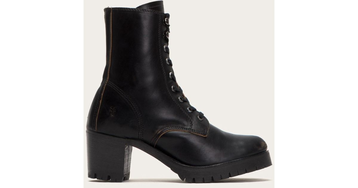 frye sabrina moto lace up